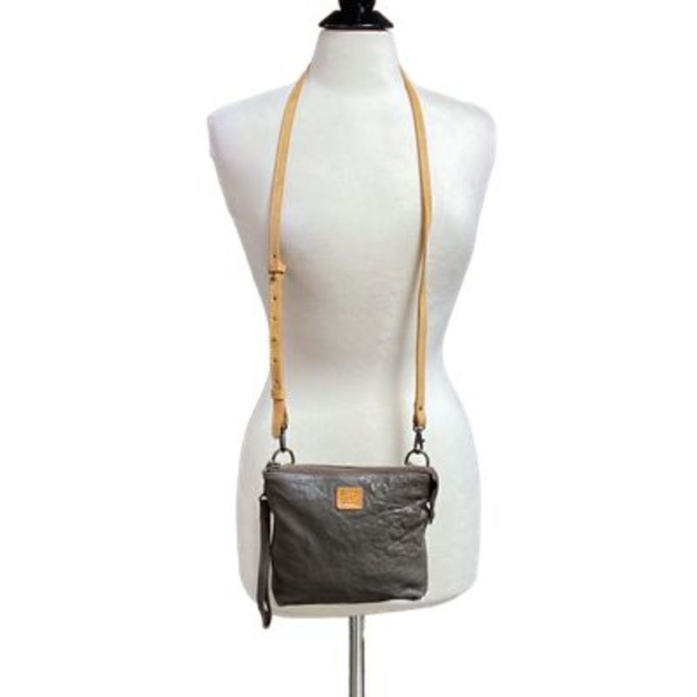 Will Leather Goods Mocha Convertable Wristlet & Crossbody Bag